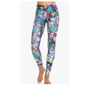 Terez Crystal‎ Metallic Jewels  Shiny colorful Leggings sz SM Made in USA